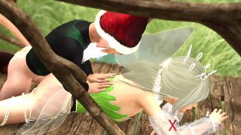 Hot sex! Horny beautiful fairy and gnome in the village